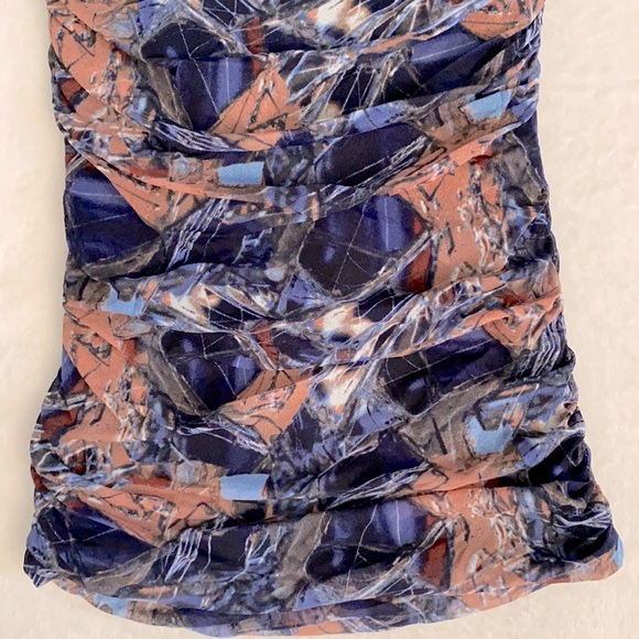 Vivienne by Vivienne Tam | Sleeveless Mesh Drape Cowl Neck Ruched Fairy Top (XS) - Picture 11 of 13